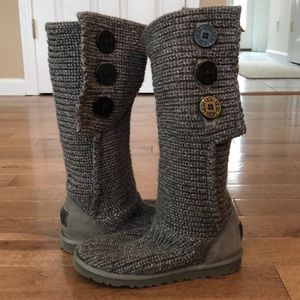 UGGs Tall Gray Knitted